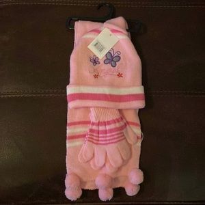 Girls Hat, Scarf, & Gloves Set